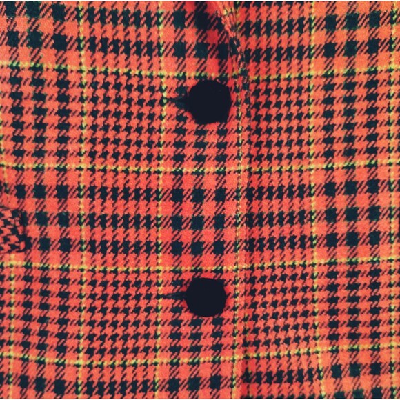 VTG Boxy Cut Blazer Size 12 Celtic Plaid 2 Button Velvet Collar Preppy Old Money - Picture 2 of 10